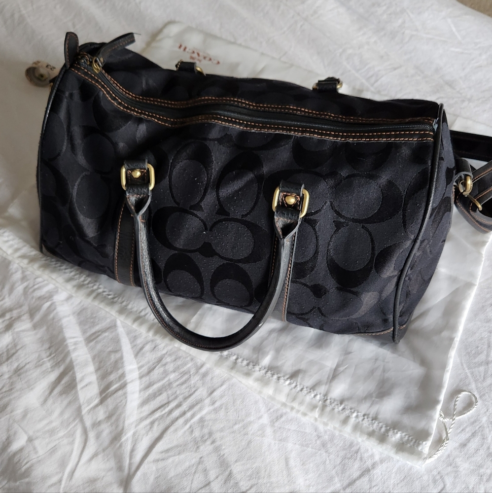Black Coach Vintage Designer Duffle Bag